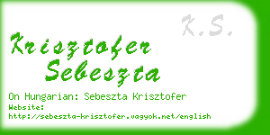 krisztofer sebeszta business card